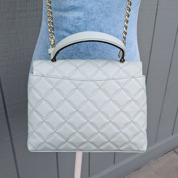 Kate Spade NY Natalia Top Handle Satchel Crossbody Bag in Crystal Blue. - Picture 4 of 10